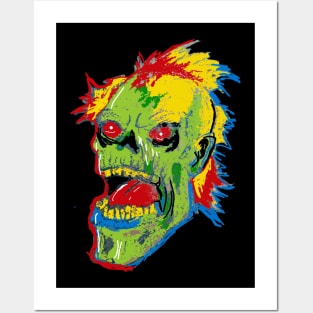 Crayon ZOMBIE Head Posters and Art